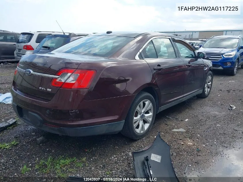 2010 Ford Taurus Sel VIN: 1FAHP2HW2AG117225 Lot: 12043937