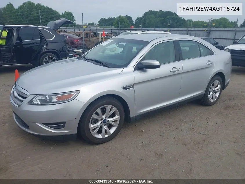 2010 Ford Taurus Sel VIN: 1FAHP2EW4AG115724 Lot: 39439540