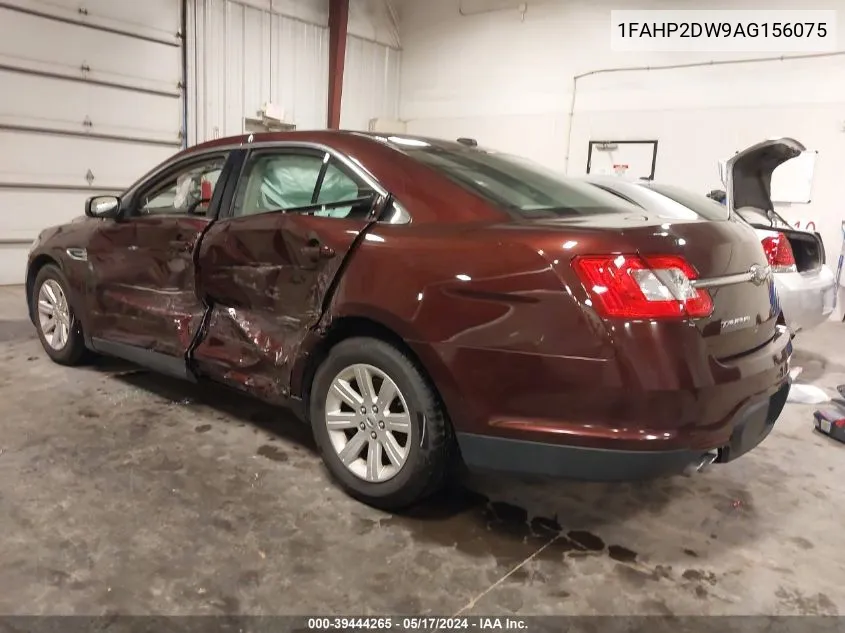 2010 Ford Taurus Se VIN: 1FAHP2DW9AG156075 Lot: 39444265