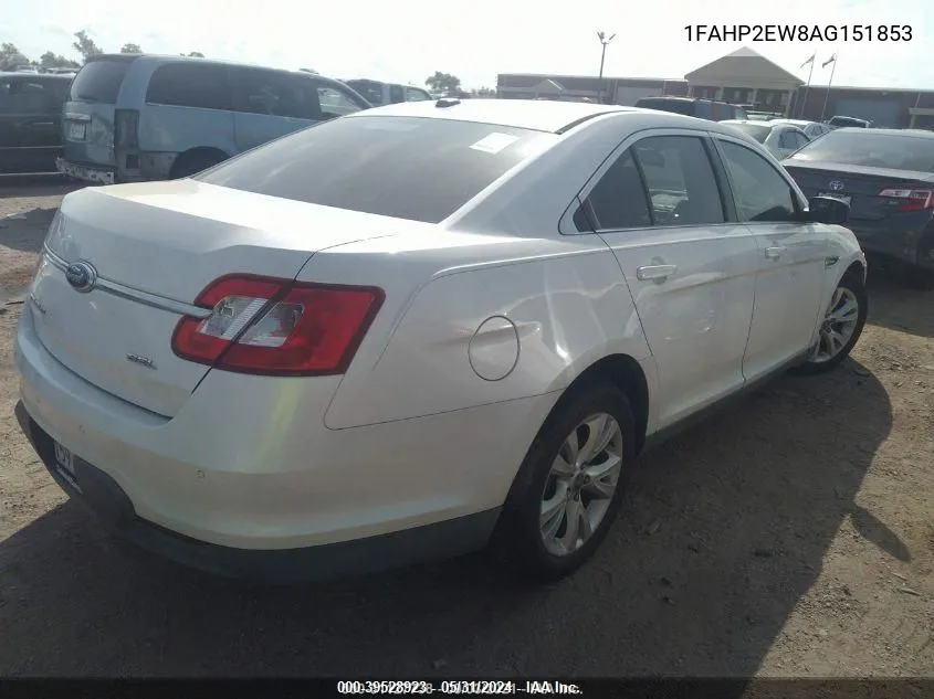 2010 Ford Taurus Sel VIN: 1FAHP2EW8AG151853 Lot: 39528923