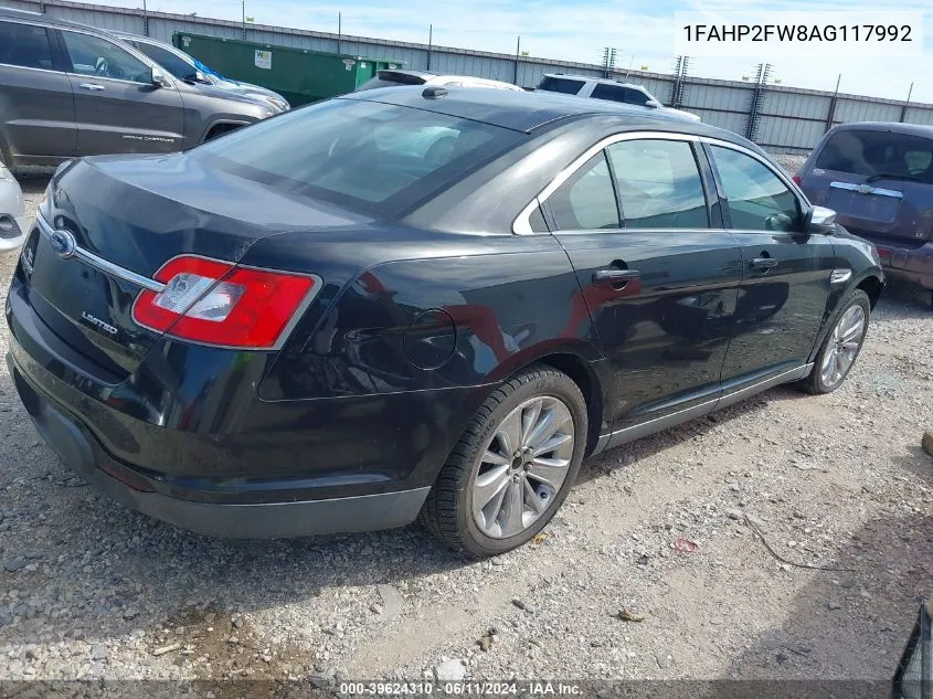 2010 Ford Taurus Limited VIN: 1FAHP2FW8AG117992 Lot: 39624310