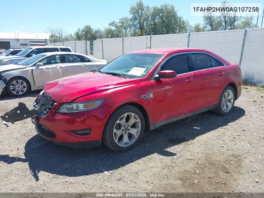 2010 Ford Taurus Sel VIN: 1FAHP2HW0AG107258 Lot: 39998285