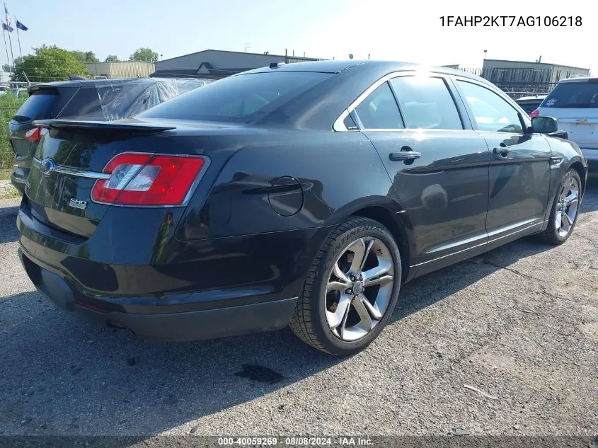 2010 Ford Taurus Sho VIN: 1FAHP2KT7AG106218 Lot: 40059269