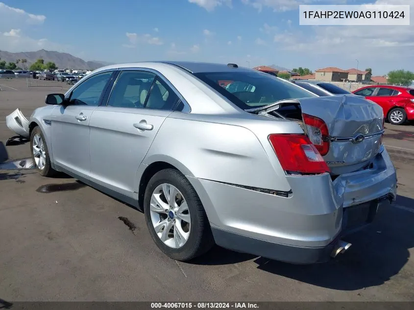 1FAHP2EW0AG110424 2010 Ford Taurus Sel