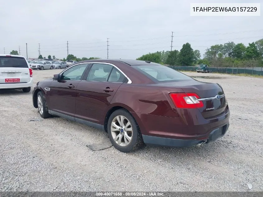 2010 Ford Taurus Sel VIN: 1FAHP2EW6AG157229 Lot: 40071658