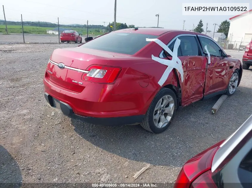 2010 Ford Taurus Sel VIN: 1FAHP2HW1AG109522 Lot: 40105605