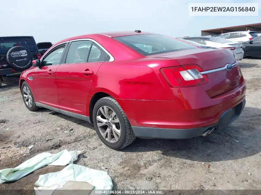 2010 Ford Taurus Sel VIN: 1FAHP2EW2AG156840 Lot: 40186304