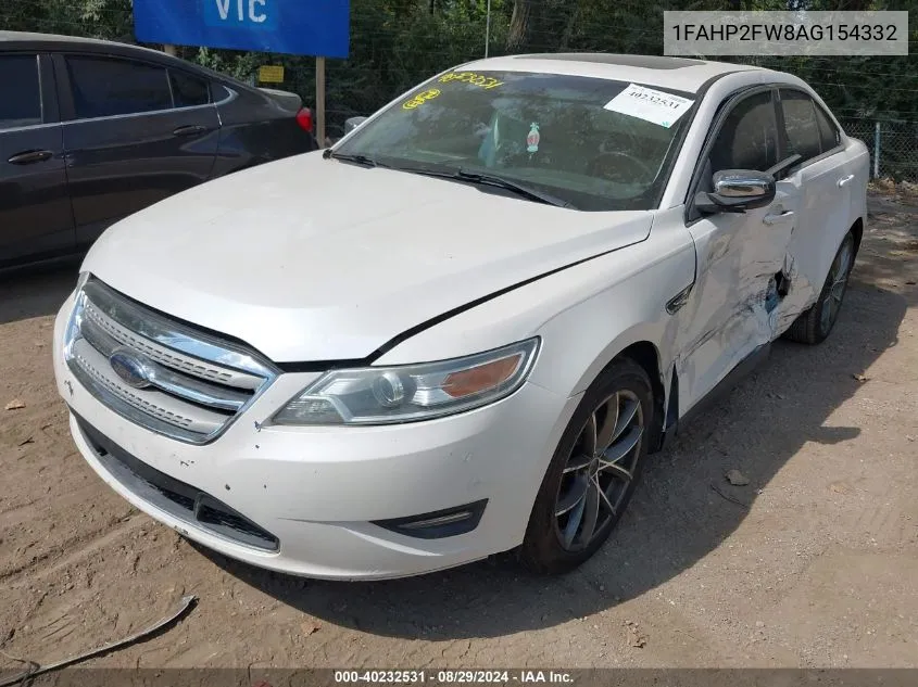 2010 Ford Taurus Limited VIN: 1FAHP2FW8AG154332 Lot: 40232531