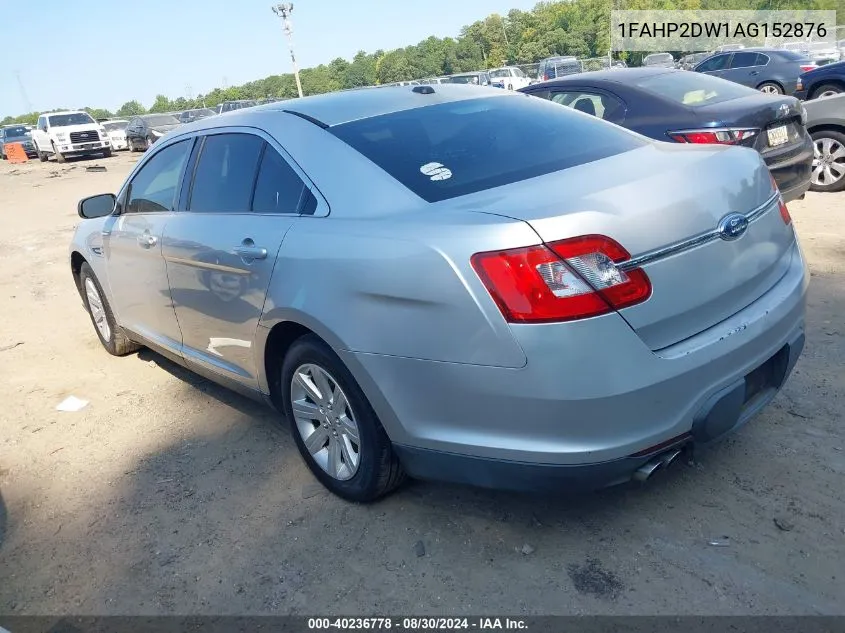 2010 Ford Taurus Se VIN: 1FAHP2DW1AG152876 Lot: 40236778