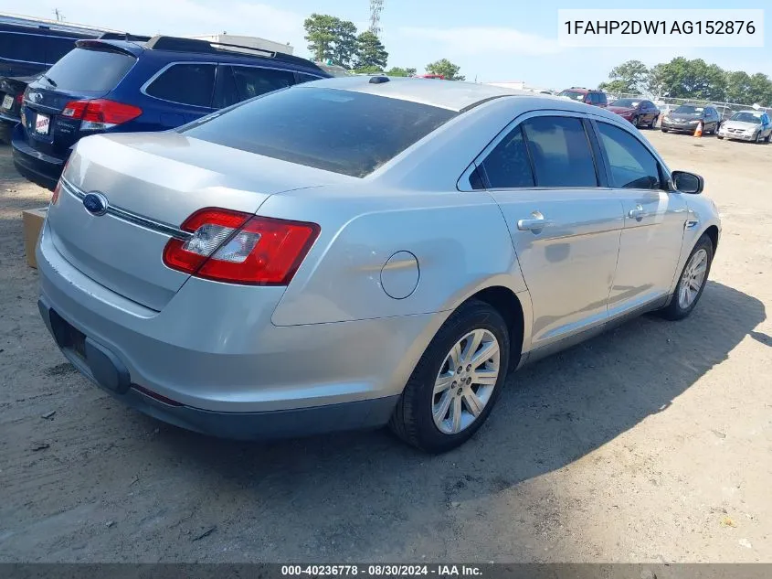 2010 Ford Taurus Se VIN: 1FAHP2DW1AG152876 Lot: 40236778