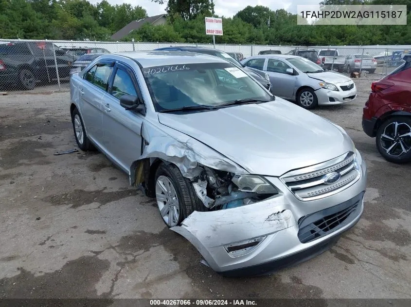 2010 Ford Taurus Se VIN: 1FAHP2DW2AG115187 Lot: 40267066