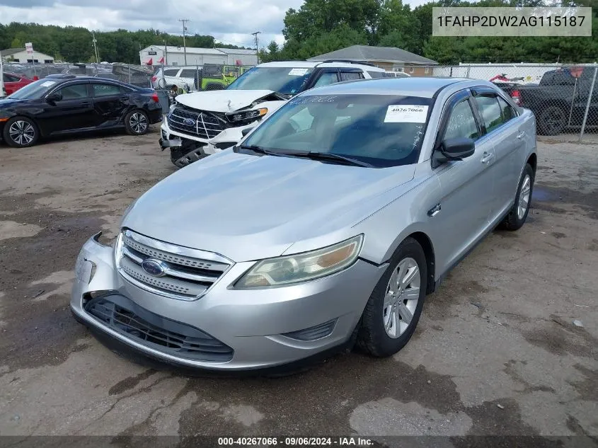 1FAHP2DW2AG115187 2010 Ford Taurus Se