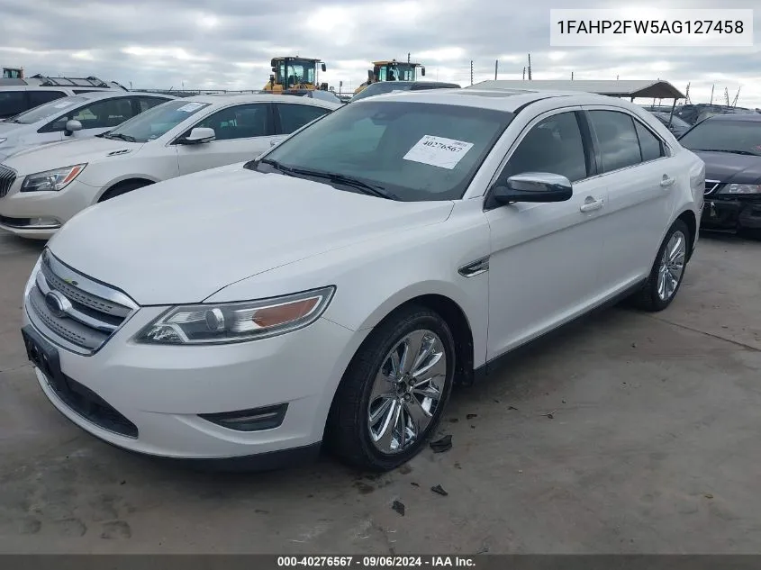 2010 Ford Taurus Limited VIN: 1FAHP2FW5AG127458 Lot: 40276567