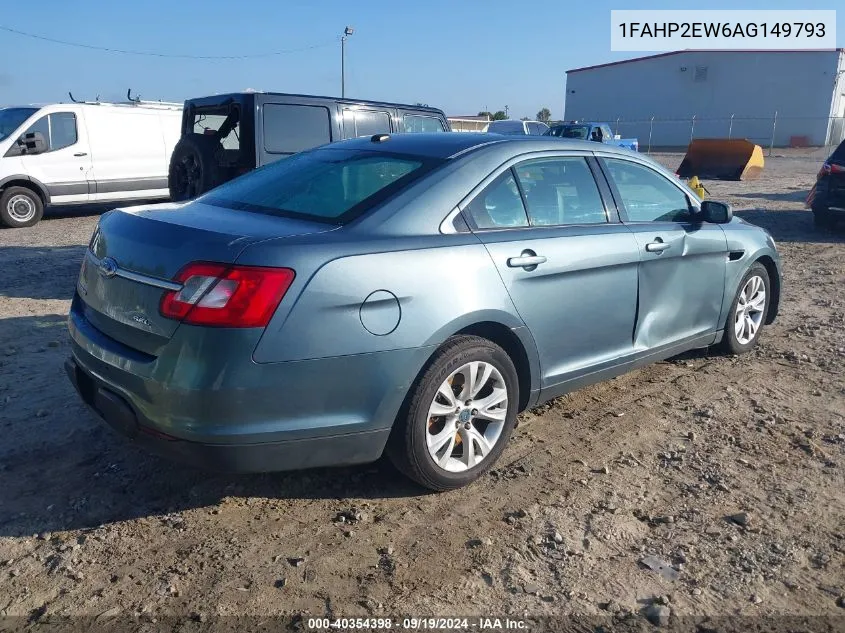 2010 Ford Taurus Sel VIN: 1FAHP2EW6AG149793 Lot: 40354398