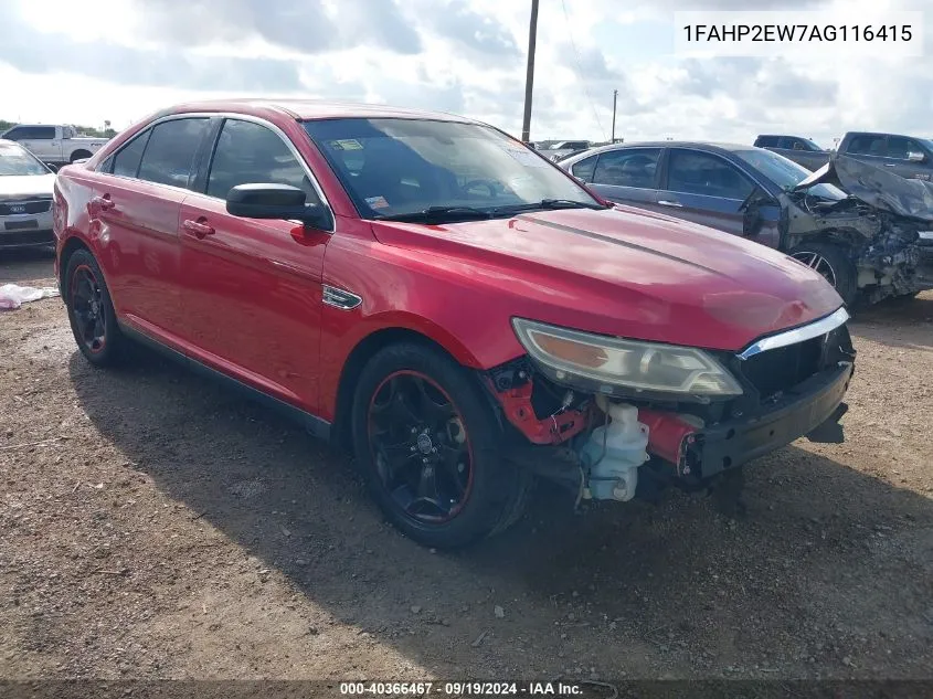 2010 Ford Taurus Sel VIN: 1FAHP2EW7AG116415 Lot: 40366467