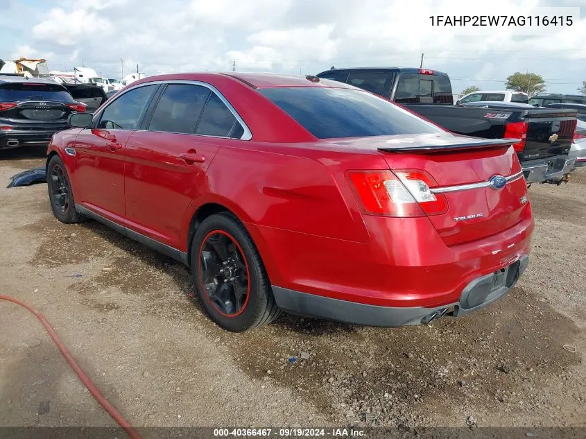 2010 Ford Taurus Sel VIN: 1FAHP2EW7AG116415 Lot: 40366467