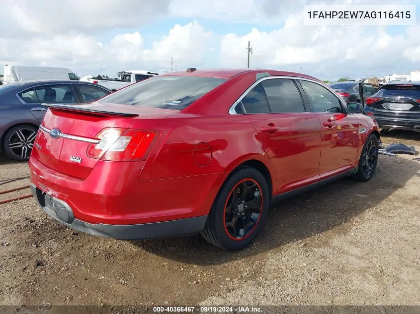 2010 Ford Taurus Sel VIN: 1FAHP2EW7AG116415 Lot: 40366467