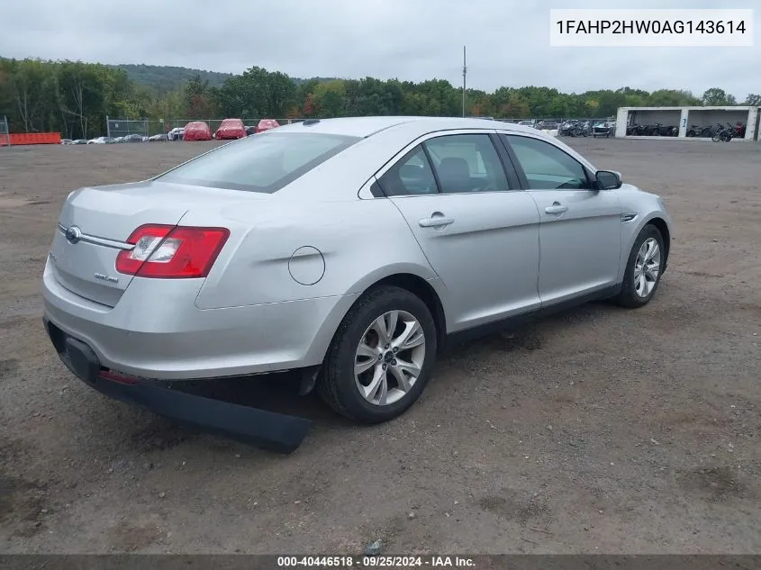 2010 Ford Taurus Sel VIN: 1FAHP2HW0AG143614 Lot: 40446518