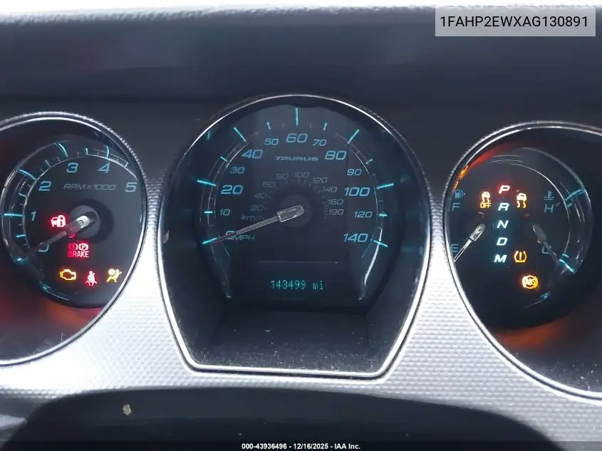 1FAHP2EWXAG130891 2010 Ford Taurus Sel