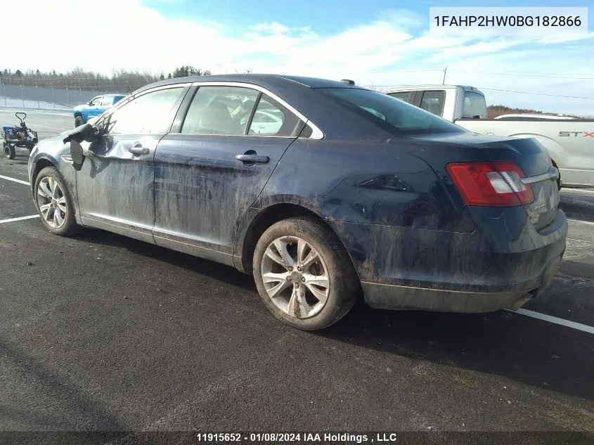 2011 Ford Taurus Sel VIN: 1FAHP2HW0BG182866 Lot: 11915652