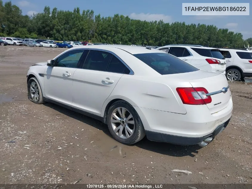 2011 Ford Taurus Sel VIN: 1FAHP2EW6BG186022 Lot: 12078125