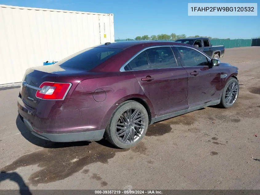 2011 Ford Taurus Limited VIN: 1FAHP2FW9BG120532 Lot: 39357219