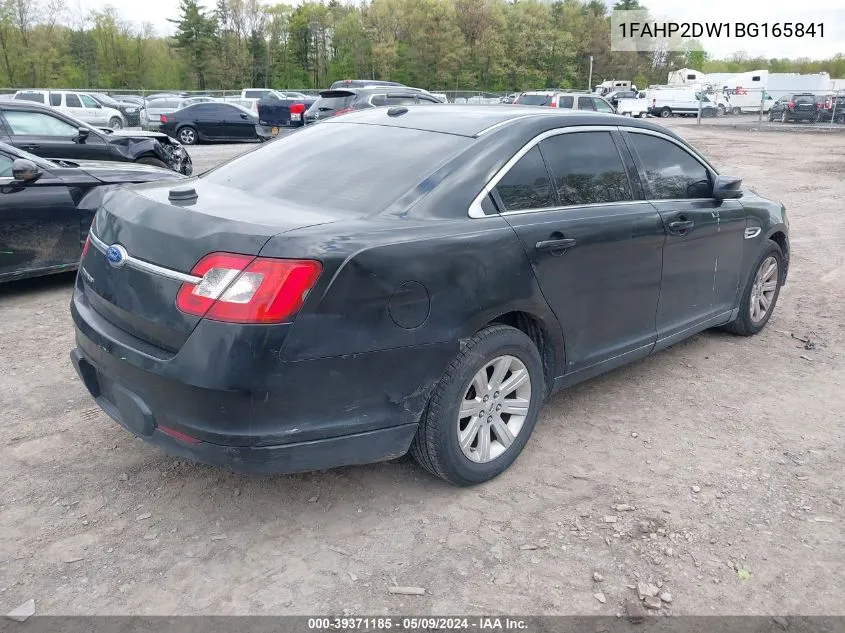 2011 Ford Taurus Se VIN: 1FAHP2DW1BG165841 Lot: 39371185