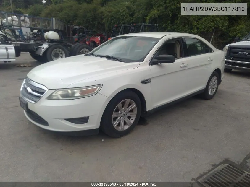 2011 Ford Taurus Se VIN: 1FAHP2DW3BG117810 Lot: 39390540