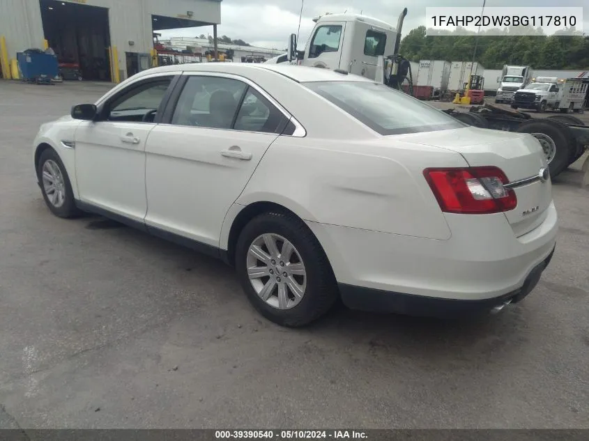 2011 Ford Taurus Se VIN: 1FAHP2DW3BG117810 Lot: 39390540