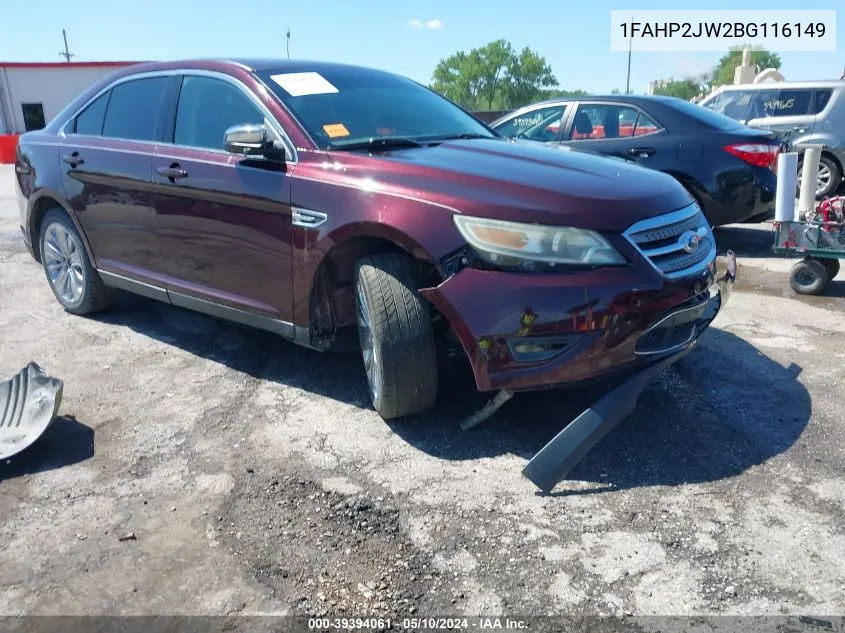 2011 Ford Taurus Limited VIN: 1FAHP2JW2BG116149 Lot: 39394061