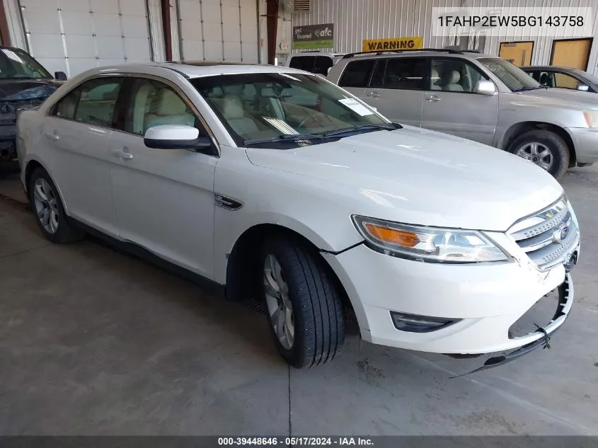 2011 Ford Taurus Sel VIN: 1FAHP2EW5BG143758 Lot: 39448646