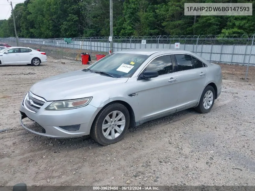 2011 Ford Taurus Se VIN: 1FAHP2DW6BG147593 Lot: 39629450