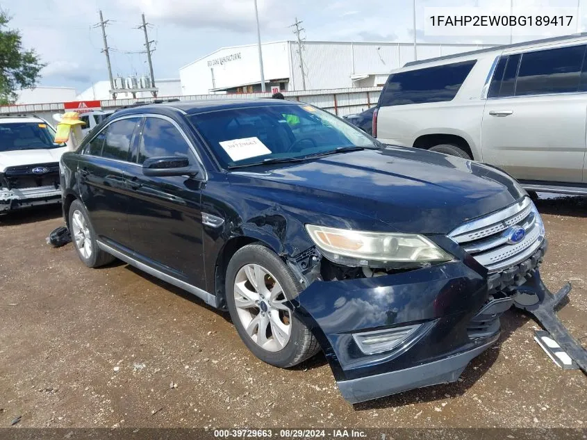 2011 Ford Taurus Sel VIN: 1FAHP2EW0BG189417 Lot: 39729663