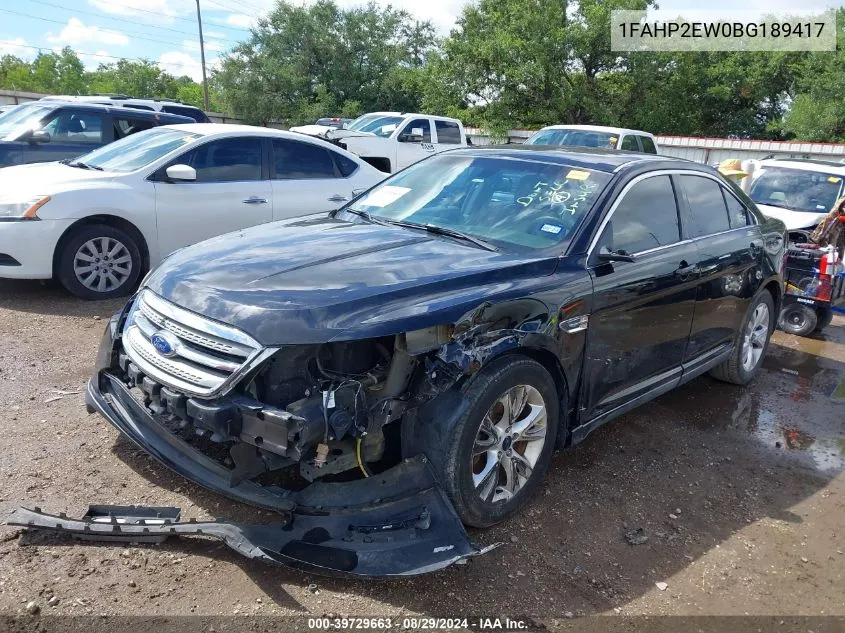 2011 Ford Taurus Sel VIN: 1FAHP2EW0BG189417 Lot: 39729663