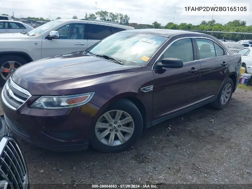 2011 Ford Taurus Se VIN: 1FAHP2DW2BG165105 Lot: 39884863