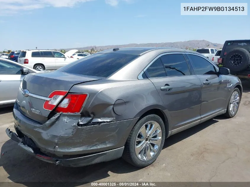 2011 Ford Taurus Limited VIN: 1FAHP2FW9BG134513 Lot: 40001325