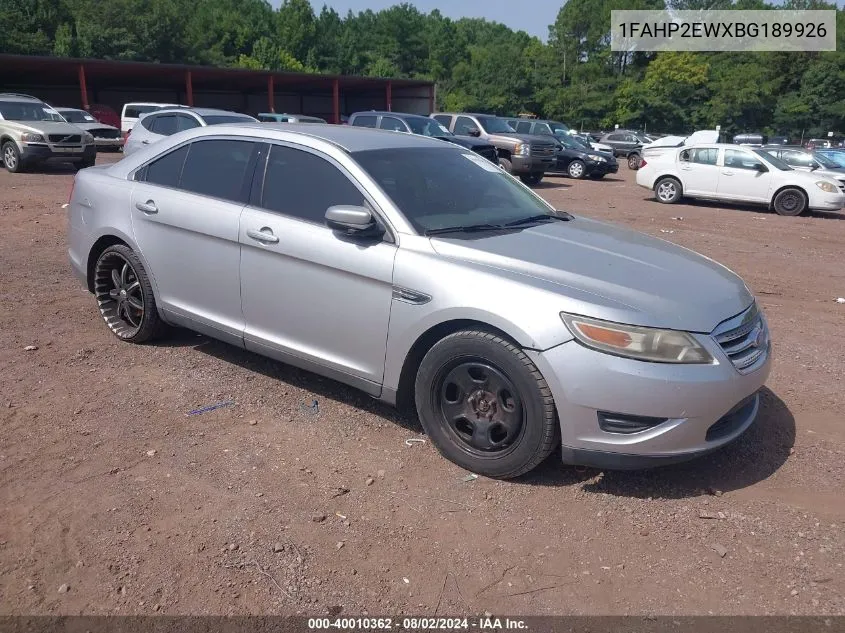 2011 Ford Taurus Sel VIN: 1FAHP2EWXBG189926 Lot: 40010362