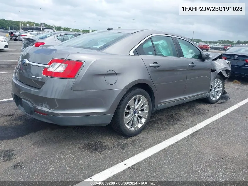 2011 Ford Taurus Limited VIN: 1FAHP2JW2BG191028 Lot: 40059208