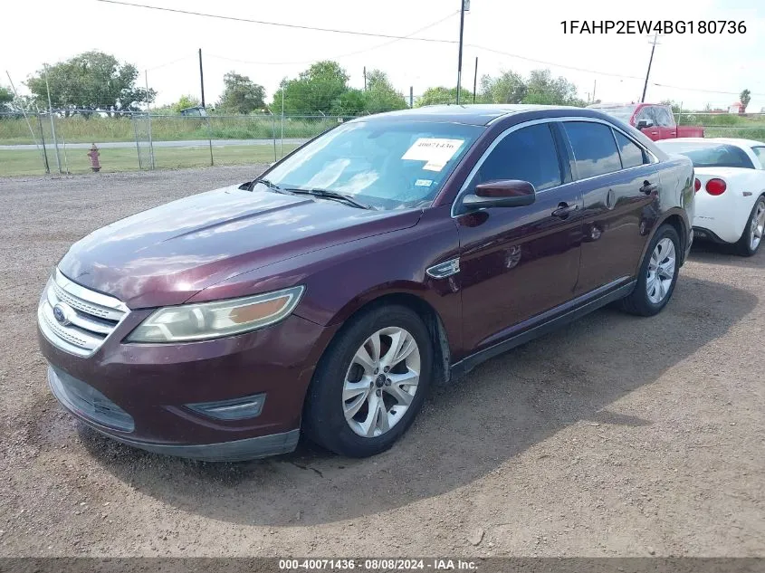 2011 Ford Taurus Sel VIN: 1FAHP2EW4BG180736 Lot: 40071436