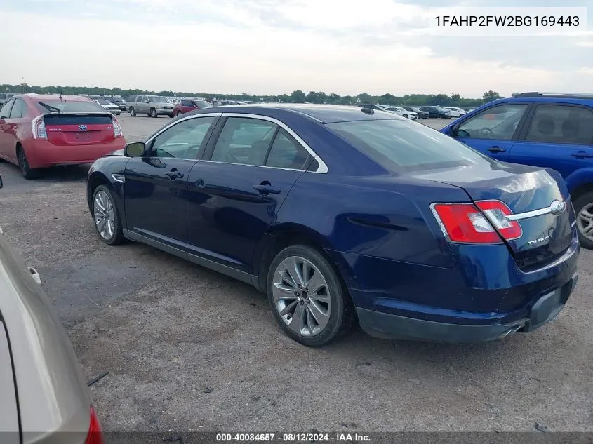 2011 Ford Taurus Limited VIN: 1FAHP2FW2BG169443 Lot: 40084657