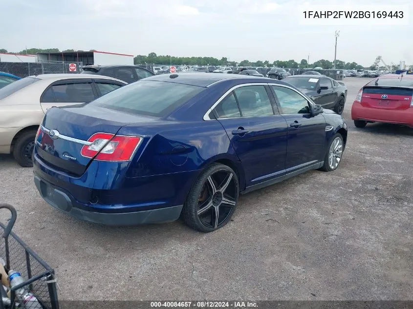 2011 Ford Taurus Limited VIN: 1FAHP2FW2BG169443 Lot: 40084657