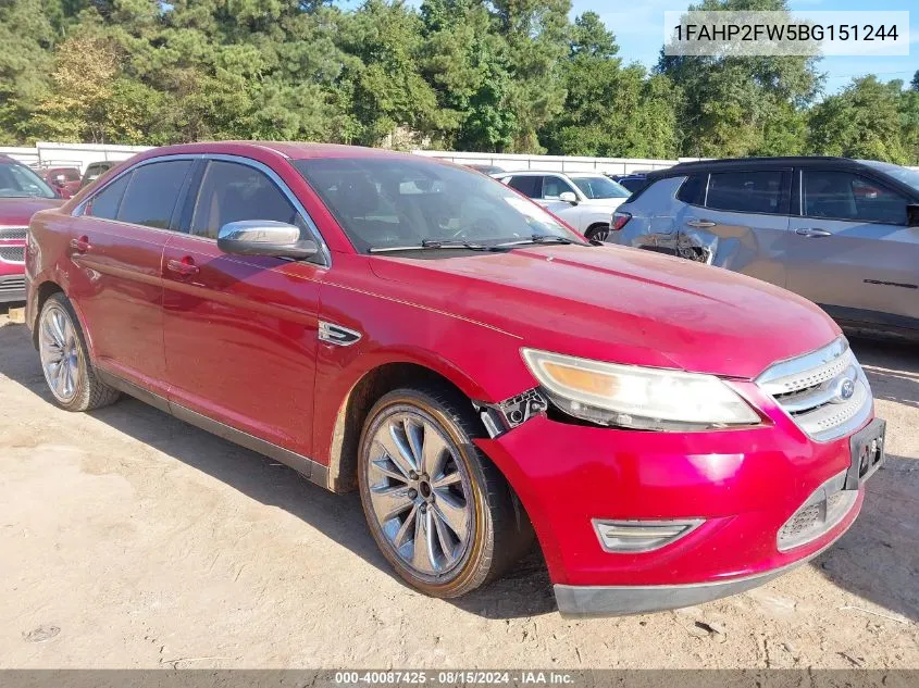 2011 Ford Taurus Limited VIN: 1FAHP2FW5BG151244 Lot: 40087425