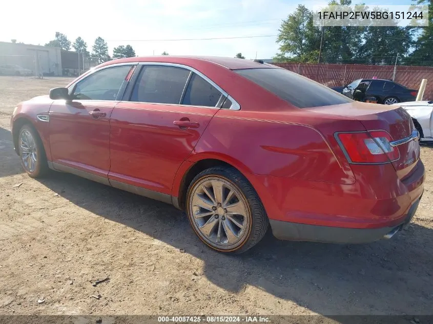 2011 Ford Taurus Limited VIN: 1FAHP2FW5BG151244 Lot: 40087425