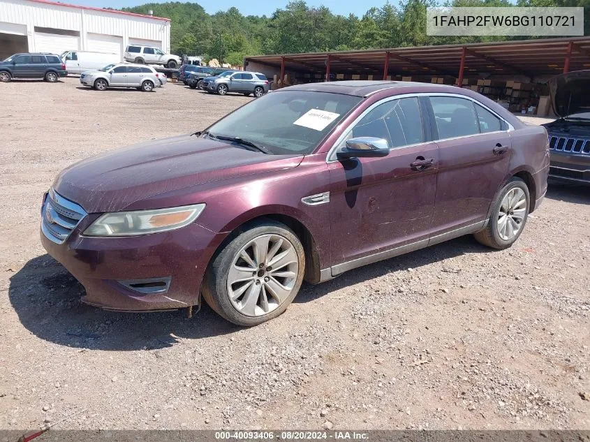 1FAHP2FW6BG110721 2011 Ford Taurus Limited