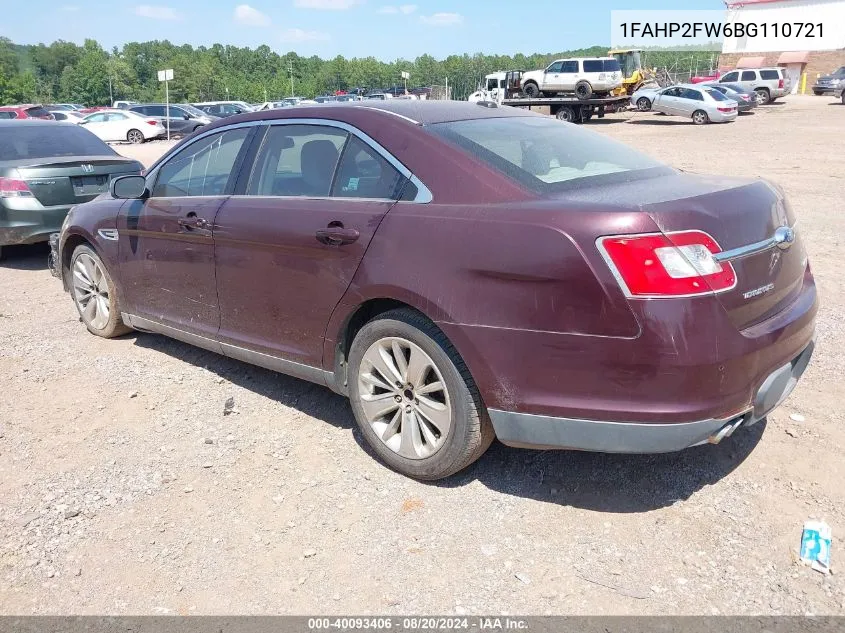 1FAHP2FW6BG110721 2011 Ford Taurus Limited