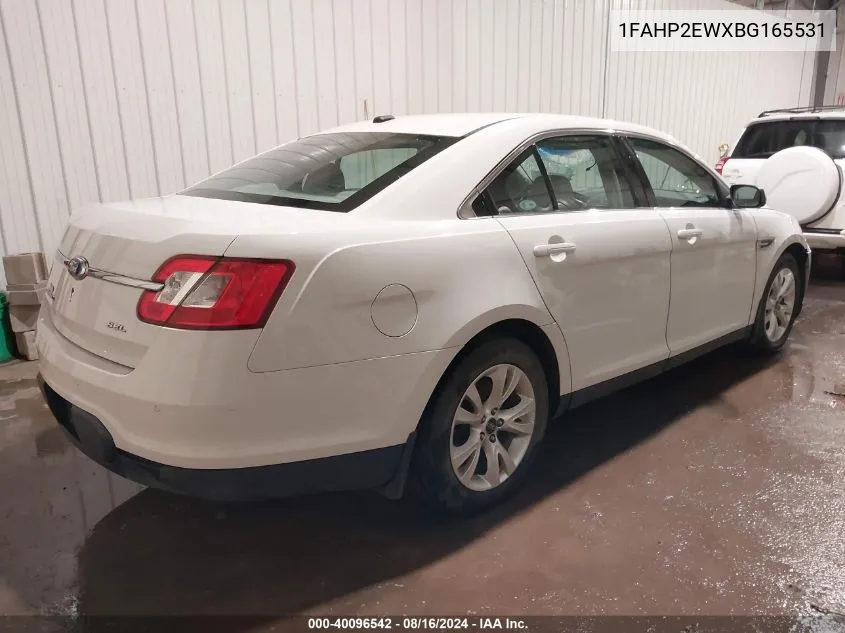 2011 Ford Taurus Sel VIN: 1FAHP2EWXBG165531 Lot: 40096542