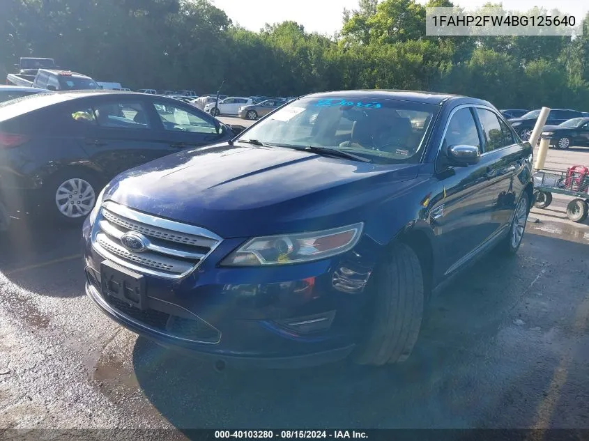 2011 Ford Taurus Limited VIN: 1FAHP2FW4BG125640 Lot: 40103280