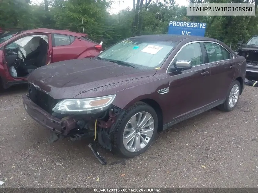 2011 Ford Taurus Limited VIN: 1FAHP2JW1BG108950 Lot: 40129315