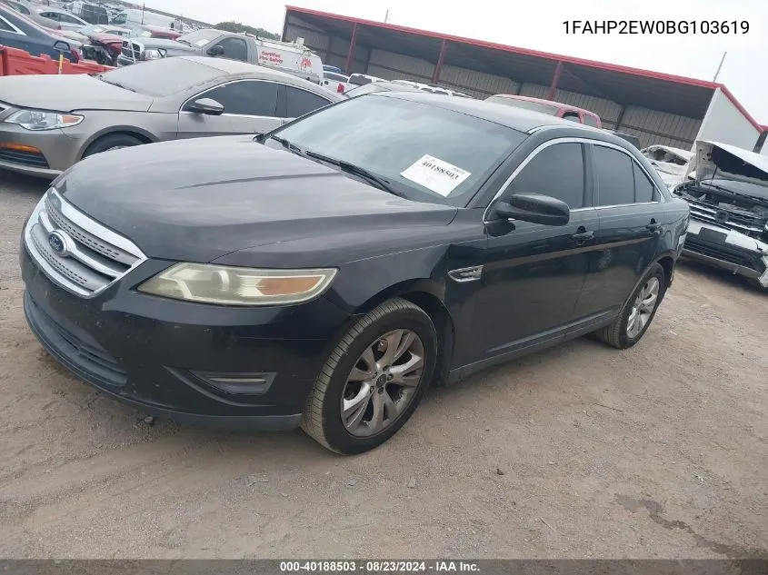 2011 Ford Taurus Sel VIN: 1FAHP2EW0BG103619 Lot: 40188503