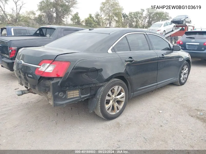 2011 Ford Taurus Sel VIN: 1FAHP2EW0BG103619 Lot: 40188503